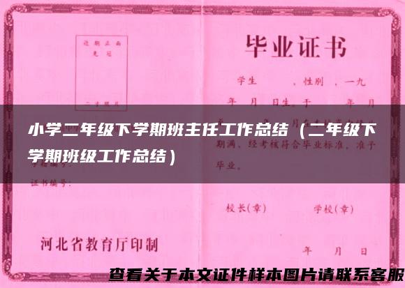 小学二年级下学期班主任工作总结（二年级下学期班级工作总结）