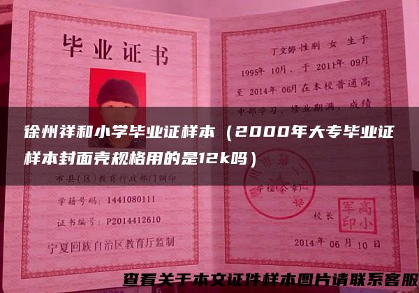 徐州祥和小学毕业证样本（2000年大专毕业证样本封面壳规格用的是12k吗）