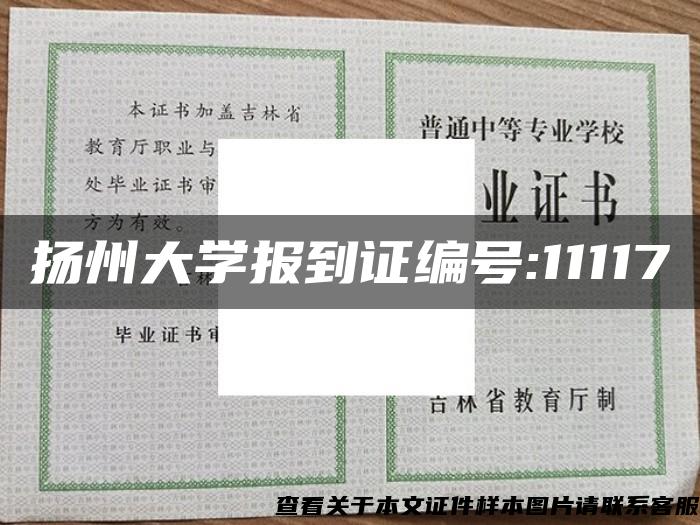 扬州大学报到证编号:11117