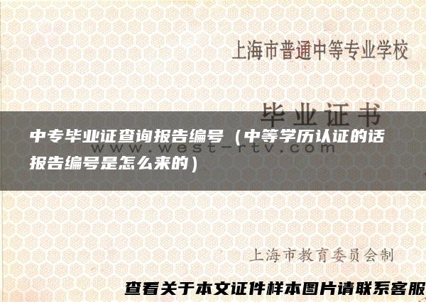 中专毕业证查询报告编号（中等学历认证的话 报告编号是怎么来的）