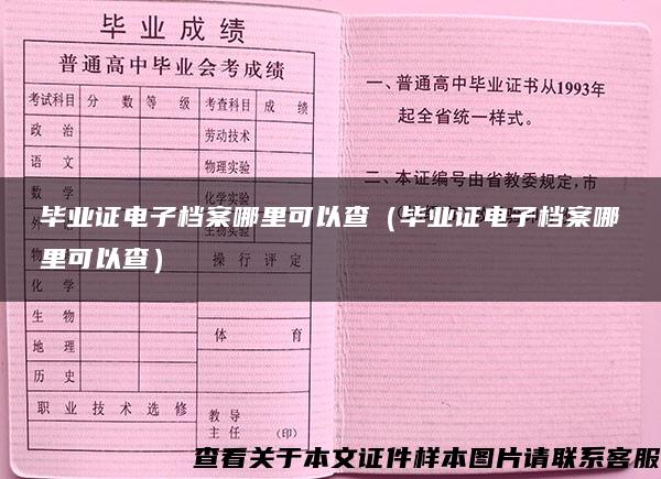 毕业证电子档案哪里可以查（毕业证电子档案哪里可以查）