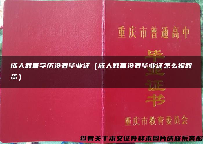 成人教育学历没有毕业证（成人教育没有毕业证怎么报教资）