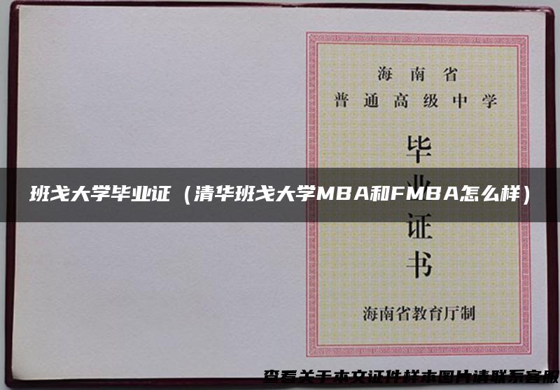 班戈大学毕业证（清华班戈大学MBA和FMBA怎么样）