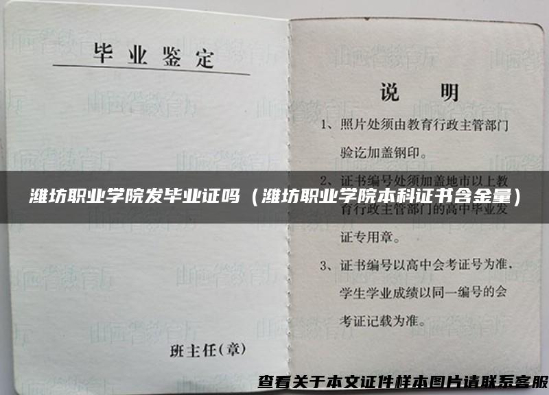 潍坊职业学院发毕业证吗（潍坊职业学院本科证书含金量）