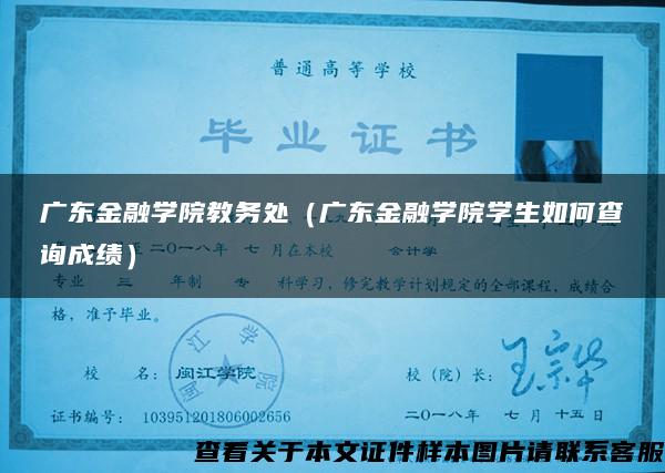 广东金融学院教务处（广东金融学院学生如何查询成绩）