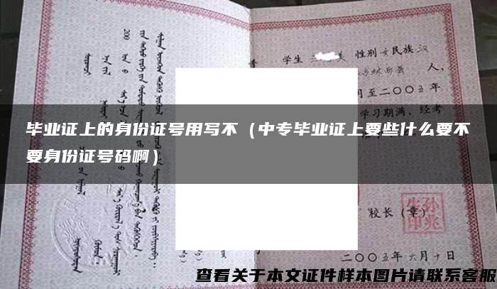 毕业证上的身份证号用写不（中专毕业证上要些什么要不要身份证号码啊）