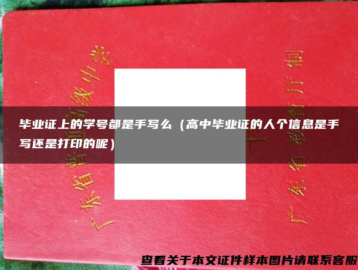 毕业证上的学号都是手写么（高中毕业证的人个信息是手写还是打印的呢）