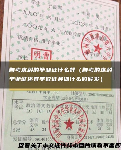 自考本科的毕业证什么样（自考的本科毕业证还有学位证具体什么时候发）