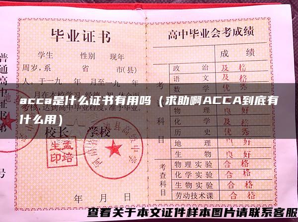 acca是什么证书有用吗（求助啊ACCA到底有什么用）