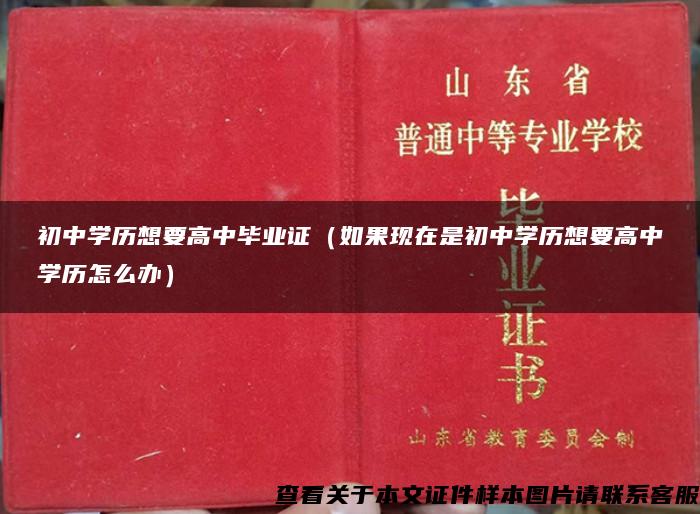 初中学历想要高中毕业证（如果现在是初中学历想要高中学历怎么办）