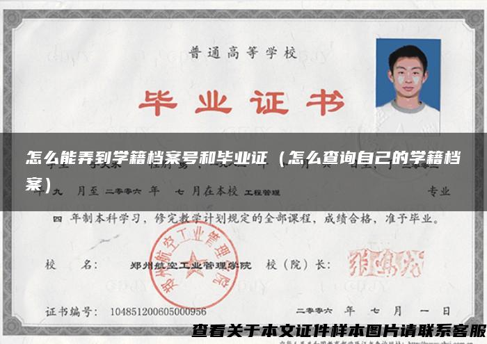 怎么能弄到学籍档案号和毕业证（怎么查询自己的学籍档案）