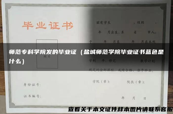 师范专科学院发的毕业证（盐城师范学院毕业证书蓝色是什么）