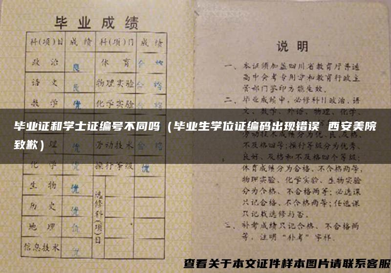 毕业证和学士证编号不同吗（毕业生学位证编码出现错误 西安美院致歉）