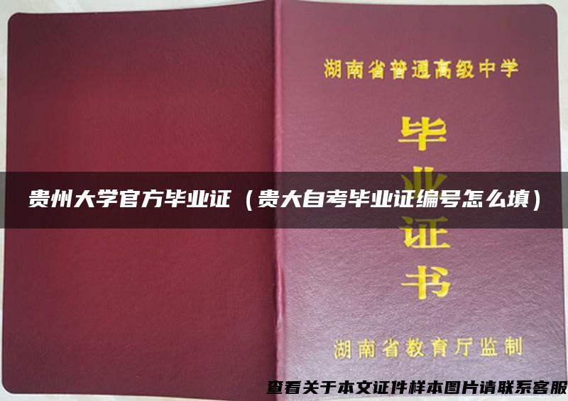 贵州大学官方毕业证（贵大自考毕业证编号怎么填）