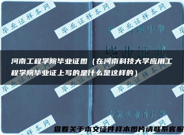 河南工程学院毕业证图（在河南科技大学应用工程学院毕业证上写的是什么是这样的）