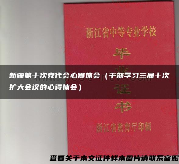 新疆第十次党代会心得体会（干部学习三届十次扩大会议的心得体会）