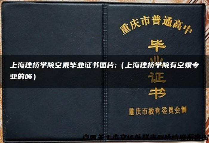 上海建桥学院空乘毕业证书图片;（上海建桥学院有空乘专业的吗）