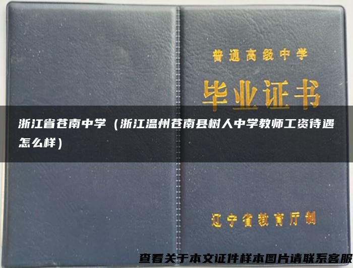 浙江省苍南中学（浙江温州苍南县树人中学教师工资待遇怎么样）