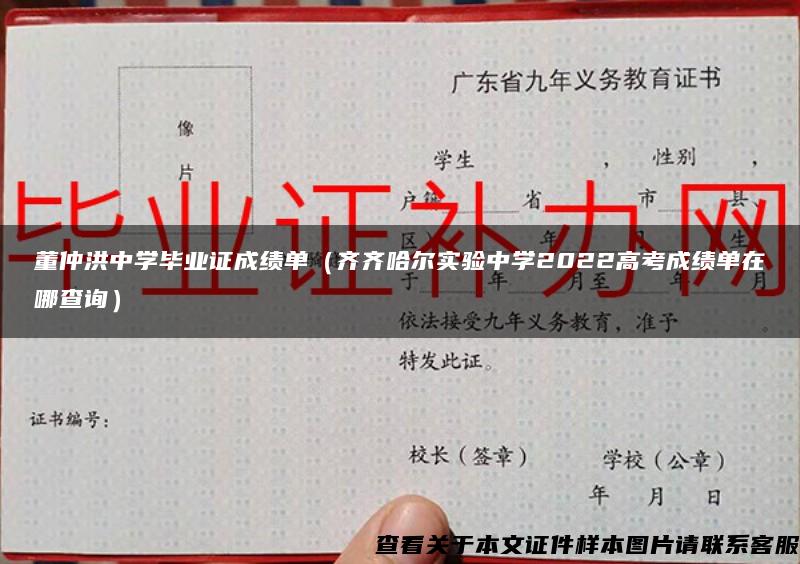 董仲洪中学毕业证成绩单（齐齐哈尔实验中学2022高考成绩单在哪查询）