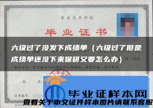 六级过了没发下成绩单（六级过了但是成绩单还没下来保研又要怎么办）