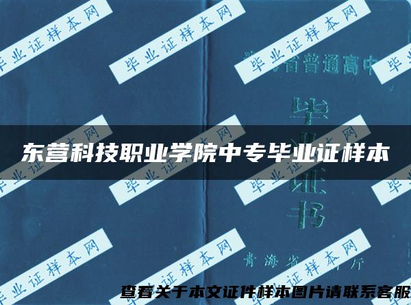 东营科技职业学院中专毕业证样本