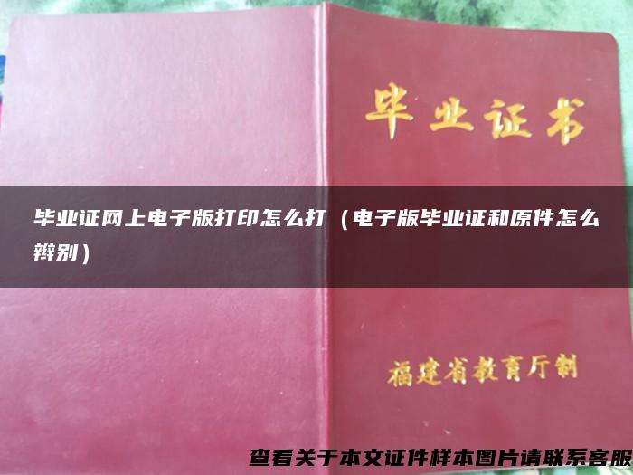 毕业证网上电子版打印怎么打（电子版毕业证和原件怎么辫别）