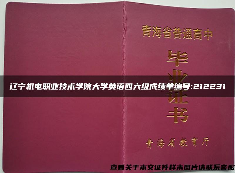 辽宁机电职业技术学院大学英语四六级成绩单编号:212231