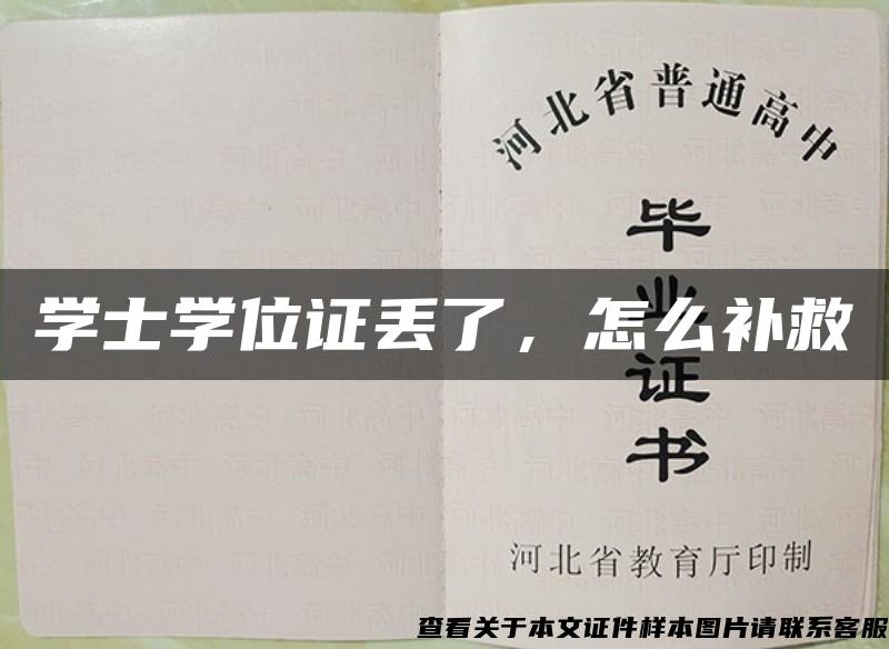 学士学位证丢了，怎么补救