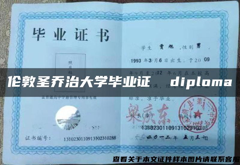 伦敦圣乔治大学毕业证  diploma