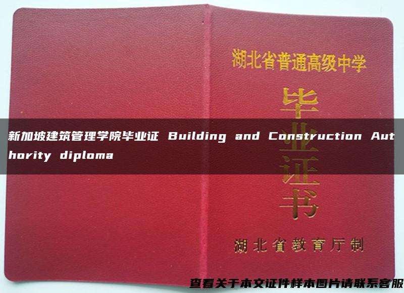 新加坡建筑管理学院毕业证 Building and Construction Authority diploma