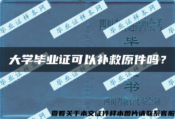 大学毕业证可以补救原件吗？