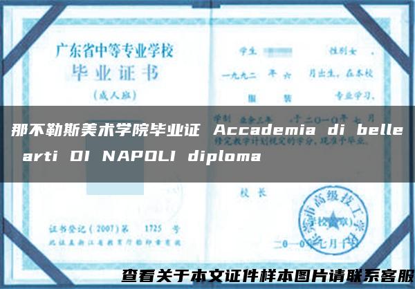 那不勒斯美术学院毕业证 Accademia di belle arti DI NAPOLI diploma