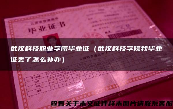 武汉科技职业学院毕业证（武汉科技学院我毕业证丢了怎么补办）