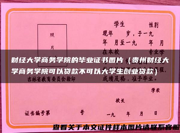 财经大学商务学院的毕业证书图片（贵州财经大学商务学院可以贷款不可以大学生创业贷款）