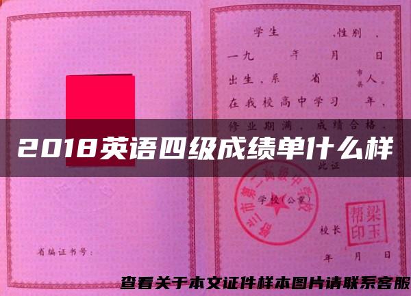 2018英语四级成绩单什么样