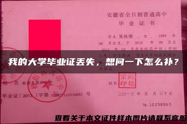 我的大学毕业证丢失，想问一下怎么补？