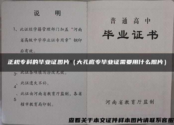 正规专科的毕业证图片（大孔底专毕业证需要用什么照片）