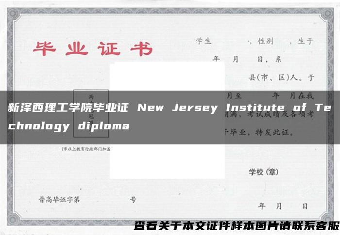 新泽西理工学院毕业证 New Jersey Institute of Technology diploma