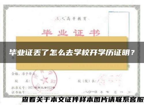 毕业证丢了怎么去学校开学历证明？