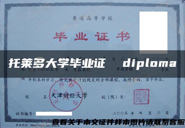 托莱多大学毕业证  diploma