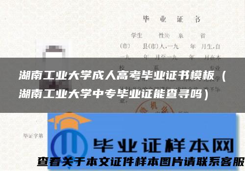 湖南工业大学成人高考毕业证书模板（湖南工业大学中专毕业证能查寻吗）