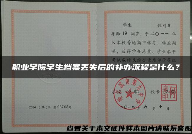 职业学院学生档案丢失后的补办流程是什么？