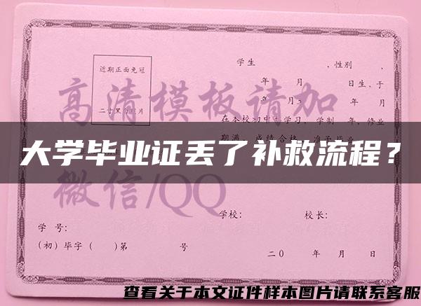 大学毕业证丢了补救流程？