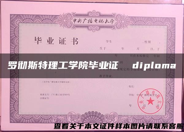 罗彻斯特理工学院毕业证  diploma