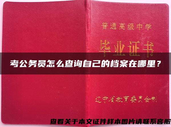 考公务员怎么查询自己的档案在哪里？