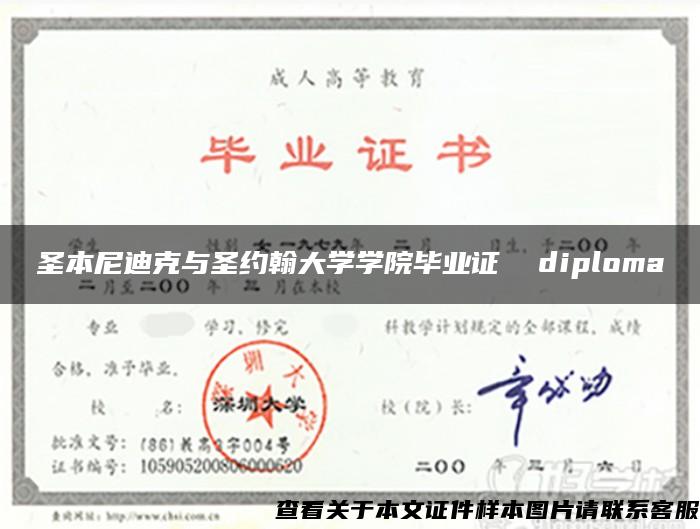 圣本尼迪克与圣约翰大学学院毕业证  diploma