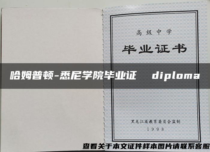 哈姆普顿-悉尼学院毕业证  diploma