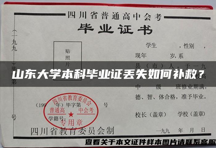 山东大学本科毕业证丢失如何补救？