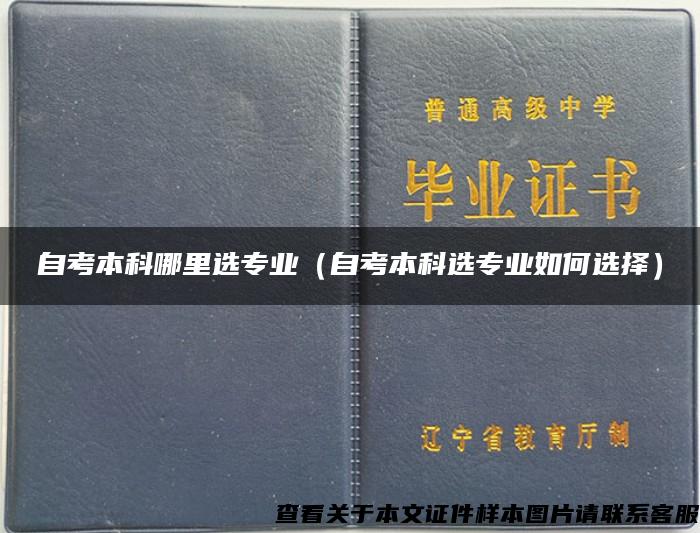 自考本科哪里选专业（自考本科选专业如何选择）