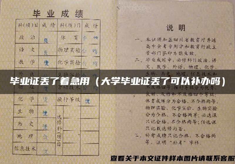 毕业证丢了着急用（大学毕业证丢了可以补办吗）